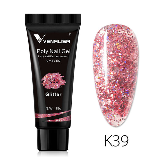 Poly Nail Gel Glitter K39 15 g