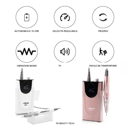 Fresa per Unghie Professionale Portatile Clelia 45W Pink - Senza Filo