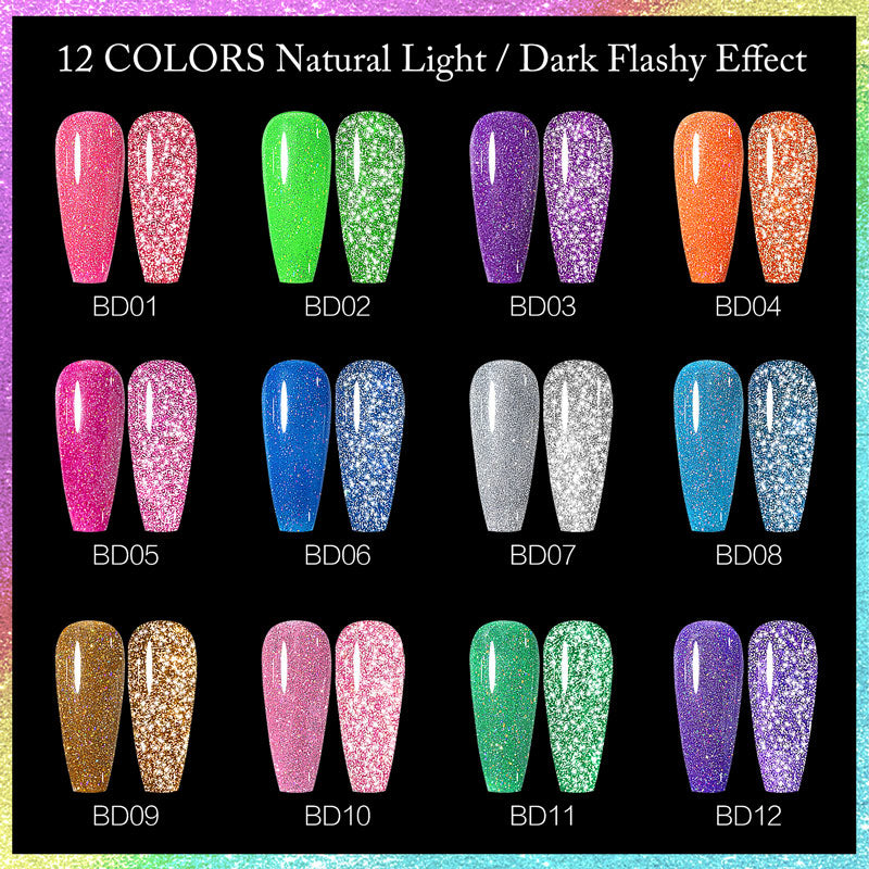 Reflektierender Flash-Gel-Nagellack, Farbe BD07, 7,5 ml