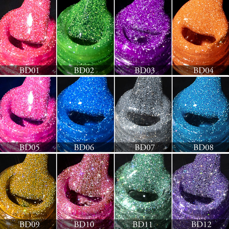 Reflektierender Flash-Gel-Nagellack, Farbe BD07, 7,5 ml