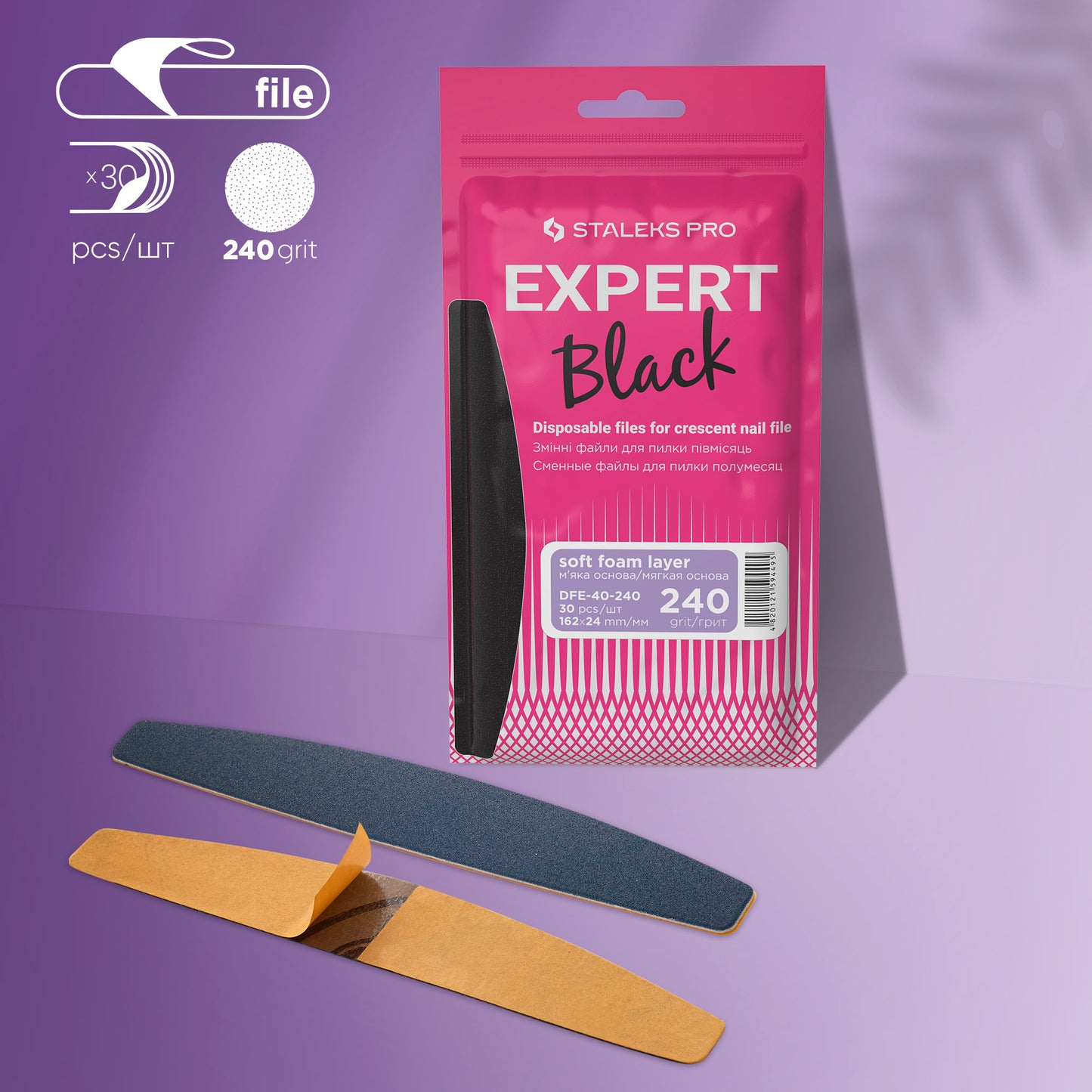 Recambios con Esponja para Base Crescent File EXPERT 40 Grit 240 30 uds.