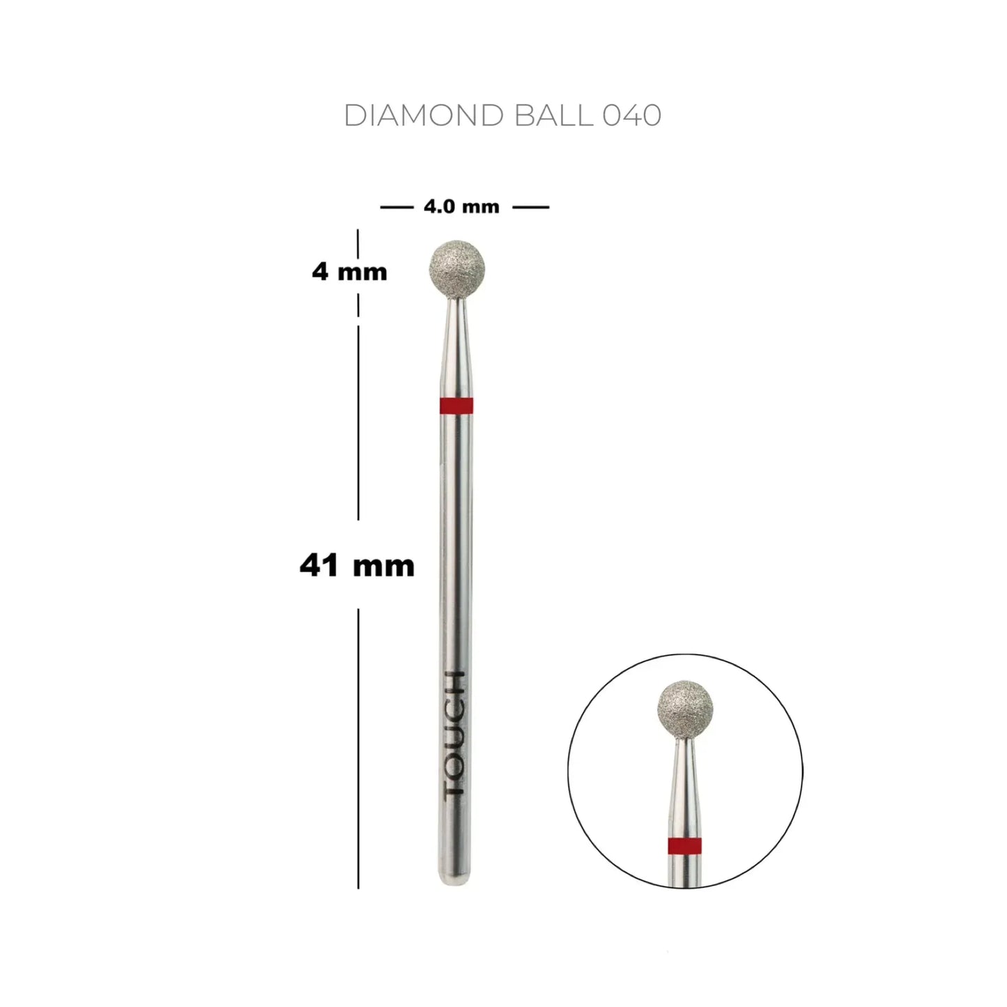 Punta de diamante de esfera roja