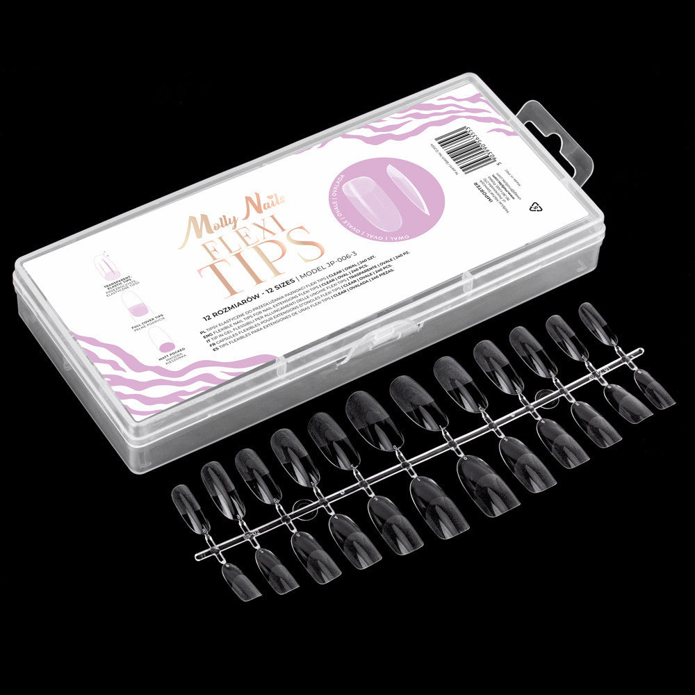 Puntas de gel para uñas ovaladas 240 piezas