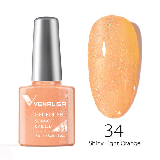 Gel Polish Color 34 Shiny Light Orange 7,5 ml