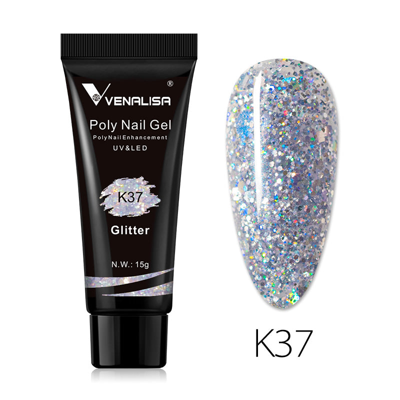 Poly Nail Gel Glitter K37 15 g