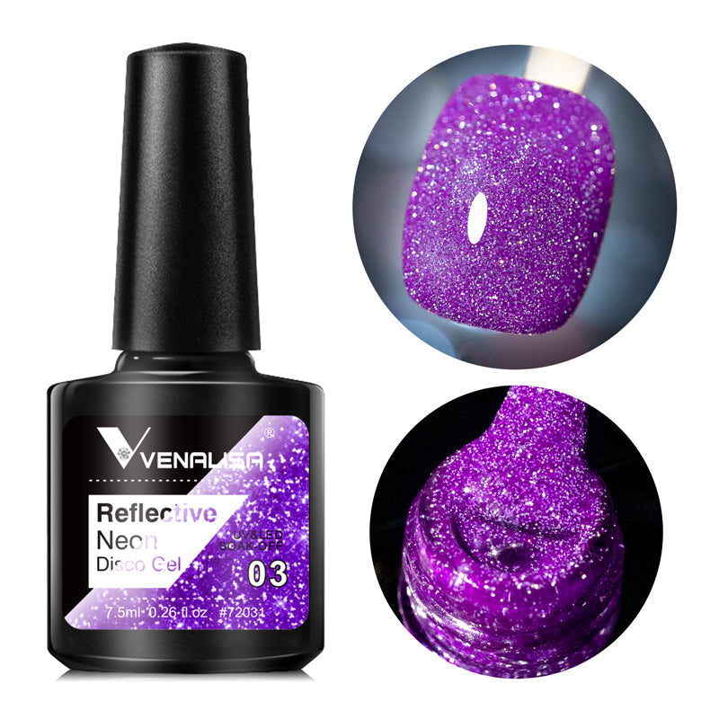 Reflektierender Neon-Disco-Gel-Nagellack, Farbe BD03, 7,5 ml