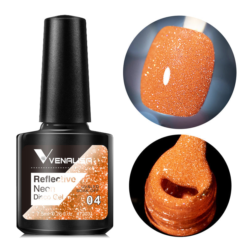 Reflektierender Neon-Disco-Gel-Nagellack, Farbe BD04, 7,5 ml