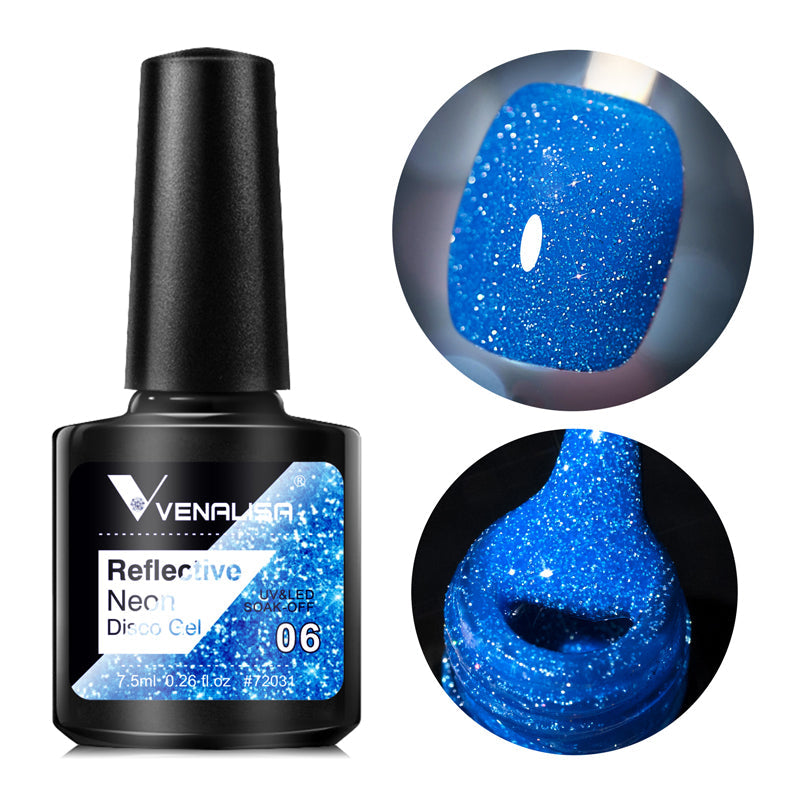 Reflektierender Neon-Disco-Gel-Nagellack, Farbe BD06, 7,5 ml