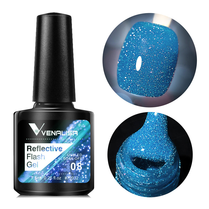 Reflektierender Flash-Gel-Nagellack, Farbe BD08, 7,5 ml