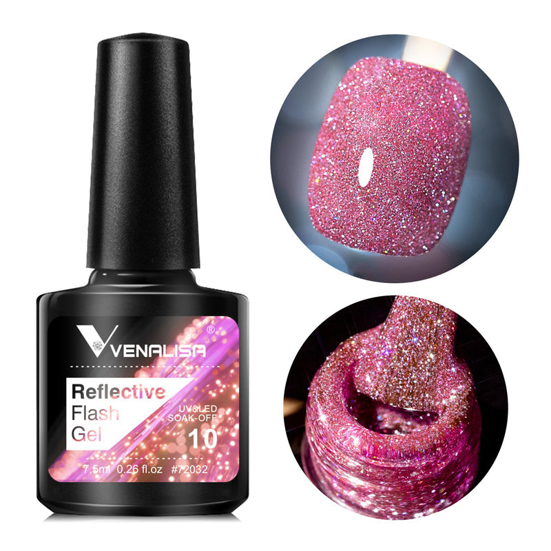 Reflektierender Flash-Gel-Nagellack, Farbe BD10, 7,5 ml