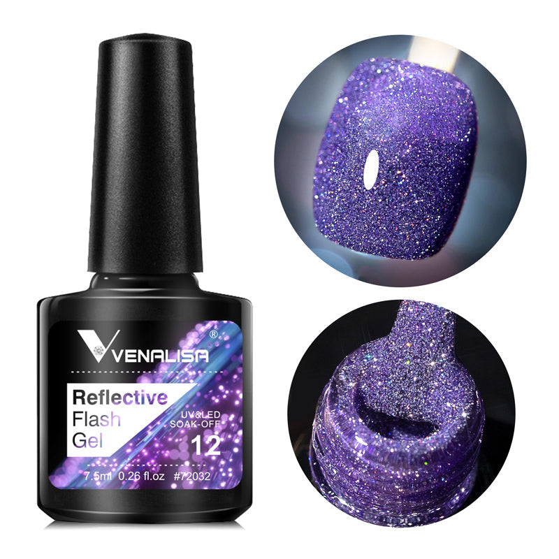 Reflektierender Flash-Gel-Nagellack, Farbe BD12, 7,5 ml