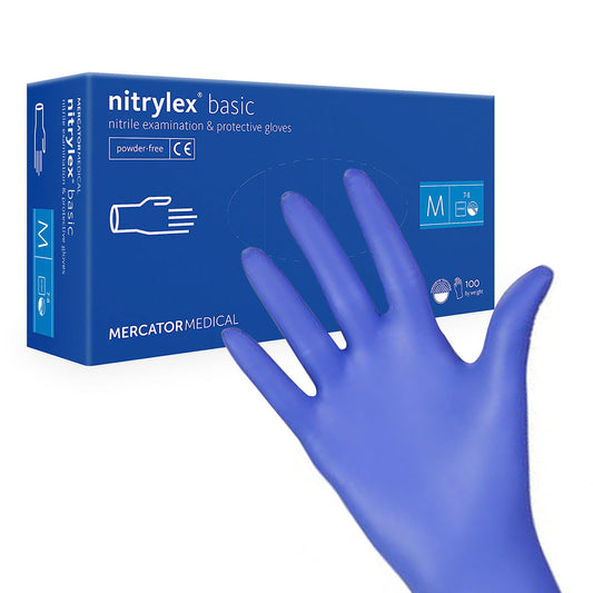 Guantes de nitrilo talla M azul 100 uds